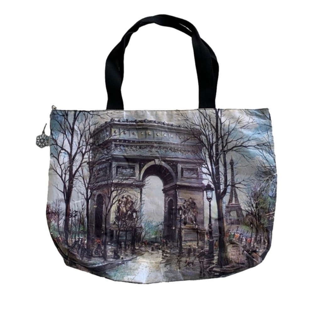 Tote bag Paris Eiffel Tower realistic paint design